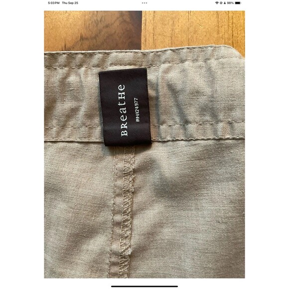 prAna Sutra Pants Women Medium (M) Hemp Khaki Wide Leg Drawstring Yoga Travel - Picture 6 of 9